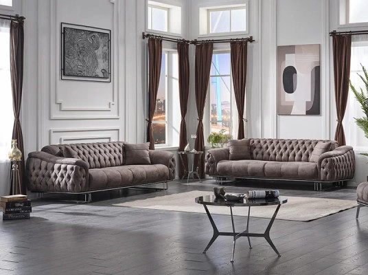 Divano 2x 3 posti in tessuto per soggiorno