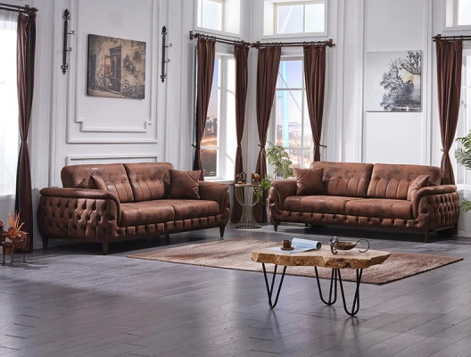 Set di divani 2x divano a tre posti soggiorno design moderno