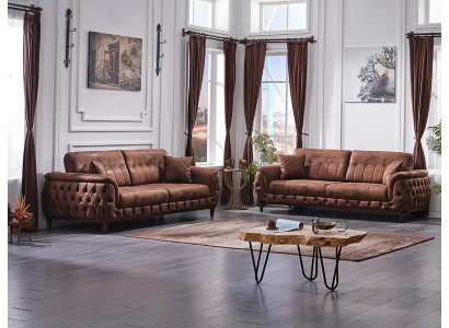 Set di divani 2x divano a tre posti soggiorno design moderno