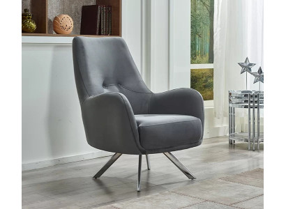 Poltrona mobili imbottiti design tessile grigio soggiorno