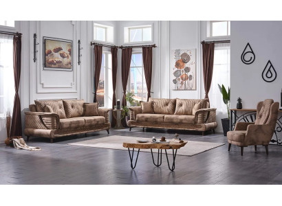 Moderno set di divani 3+3+1 posti lusso tessuto mobili imbottiti soggiorno