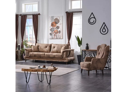 Set di divani di lusso 3+2 posti per soggiorno design in tessuto