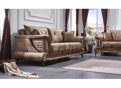 Divano di lusso in tessuto a tre posti per soggiorno design moderno