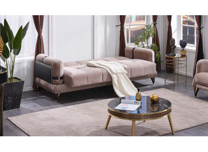 Divano 3 posti in tessuto beige moderno per soggiorno lusso mobili imbottiti