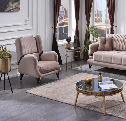 Poltrona di lusso in tessuto per soggiorno design moderno