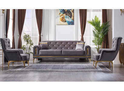 Set divano 3 pezzi design 2x poltrona Chesterfield divano a tre posti