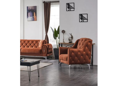 Poltrona di lusso marrone mobili imbottiti soggiorno poltrona Chesterfield