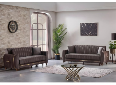 Set di divani design per soggiorno 3+3 posti Moderno 2x divani Mobili di lusso