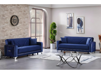 Design divano set soggiorno 2x divano a tre posti mobili imbottiti