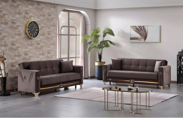 Set di divani imbottiti 2x divani poltrona completo divano 3 posti soggiorno