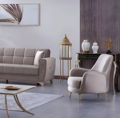 Poltrona di lusso grigia per soggiorno mobili tessili poltrona imbottita