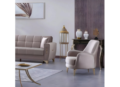 Poltrona di lusso grigia per soggiorno mobili tessili poltrona imbottita