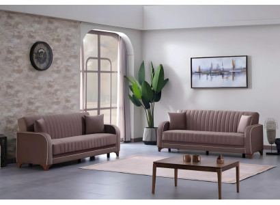 Set di divani 2 pezzi per soggiorno 2x divani 3 posti in tessuto di lusso