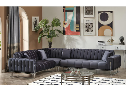 Divano angolare di lusso designer forma L in tessuto per soggiorno