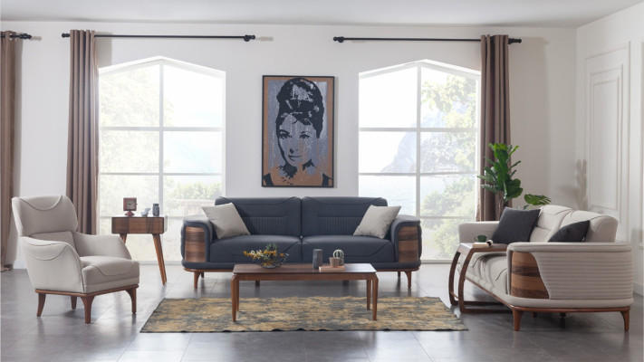 Poltrona di colore beige per soggiorno in stile moderno Nuova