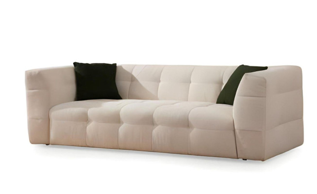 Moderno set di divani bianchi per soggiorno, divano a tre posti designer, poltrona elegante