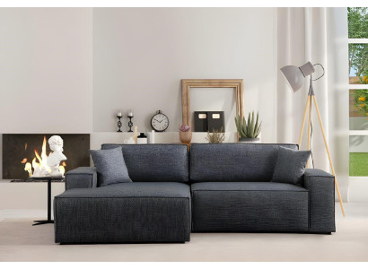 Divano angolare bianco in tessuto stile L per soggiorno