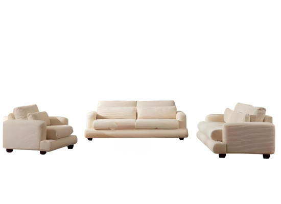 Set di divani in tessuto di design bianco di lusso mobili da seduta in tessuto 3 posti 3 pezzi