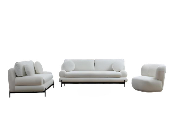 Esclusivo set di divani bianchi moderni 3 posti poltrona 2 posti 3 pezzi