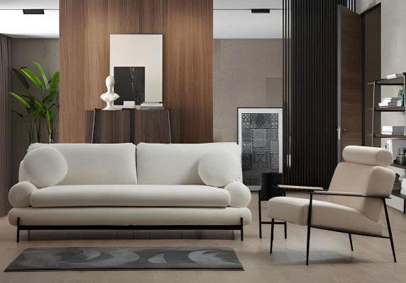 Esclusivo set di divani bianchi moderni 3 posti poltrona 2 posti 3 pezzi