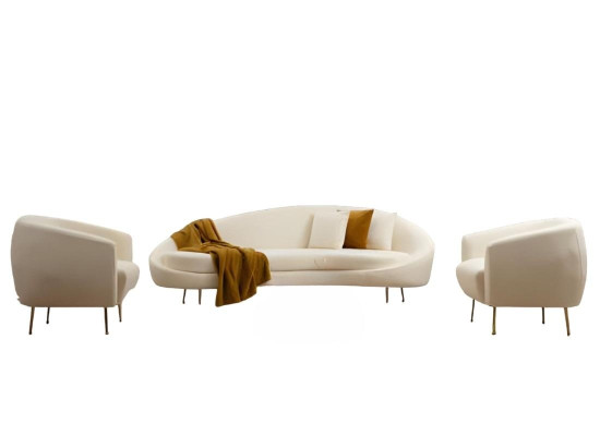 Set soggiorno bianco designer poltrona moderna 2 pezzi