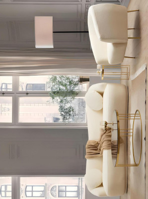 Set di soggiorno di design bianco di lusso 2x divani 3 posti e poltrona