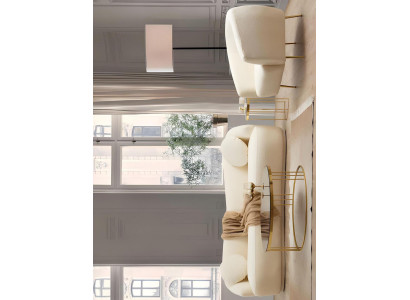 Set di soggiorno di design bianco di lusso 2x divani 3 posti e poltrona