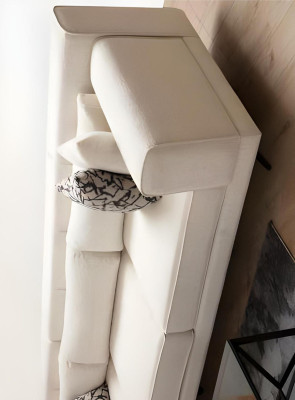 Divano grigio-bianco per soggiorno, poltrona designer 2x 3 posti