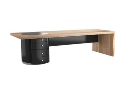 Tavolo da lavoro moderno nero marrone mobili di lusso in legno