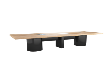 Moderno tavolo da conferenza di lusso in legno nero e marrone