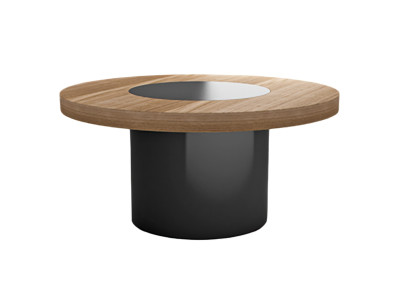 Tavolo da conferenza moderno nero e marrone, tavolo da lavoro rotondo per sala conferenze