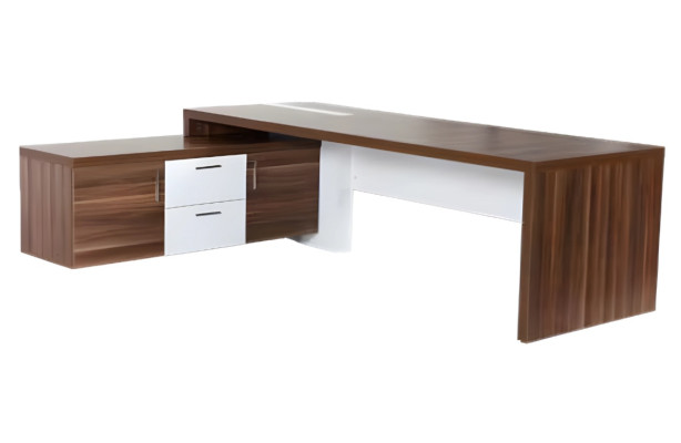 Scrivania angolare moderna mobili di lusso legno marrone bianco mobili per ufficio tavolo da lavoro