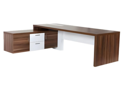 Scrivania angolare moderna mobili di lusso legno marrone bianco mobili per ufficio tavolo da lavoro