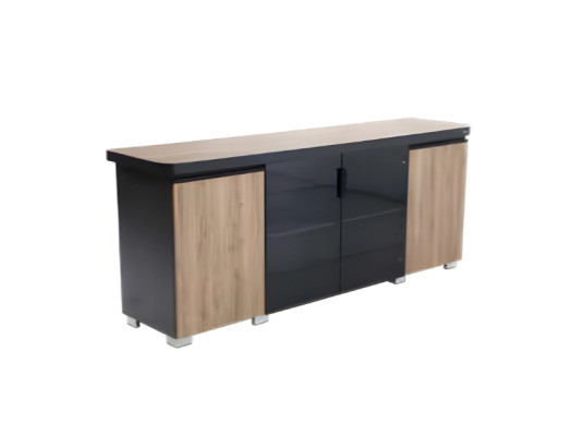 Armadio per documenti elegante marrone grigio mobili ufficio legno ambiente di lavoro