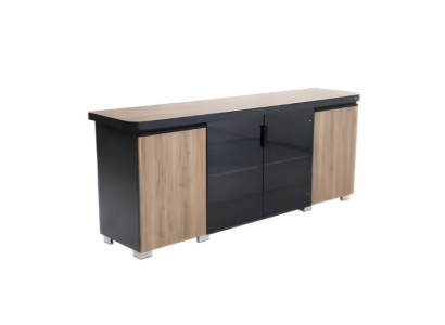 Armadio per documenti elegante marrone grigio mobili ufficio legno ambiente di lavoro