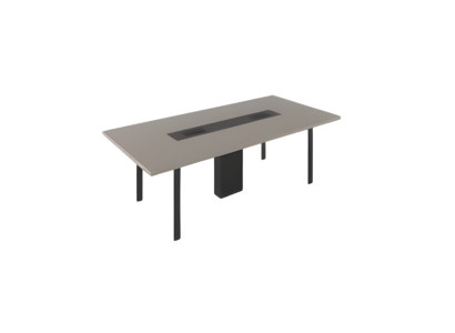 Tavolo conferenze Luxe da ufficio grigio e nero elegante