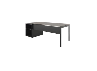 Scrivania elegante grigia nera mobili da ufficio di lusso scaffali workstation