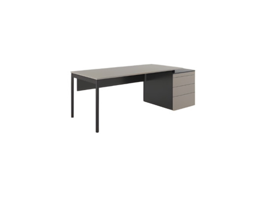 Tavolo da ufficio elegante grigio nero mobili da ufficio di lusso scrivania con cassetti