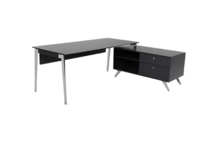 Scrivania angolare grigia elegante mobili da ufficio di lusso