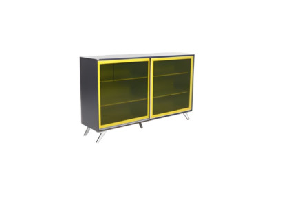 Armadio per documenti elegante grigio giallo mobili da ufficio di lusso legno armadi