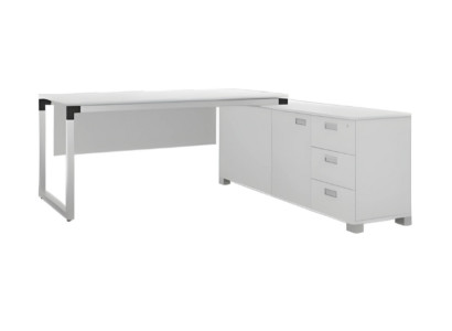 Scrivania angolare elegante bianca mobili da ufficio legno tavolo da lavoro