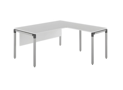 Scrivania angolare di lusso grigio chiaro in legno