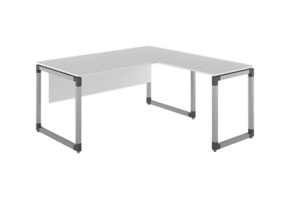 Scrivania angolare grigia chiara elegante mobili in legno tavoli da lavoro