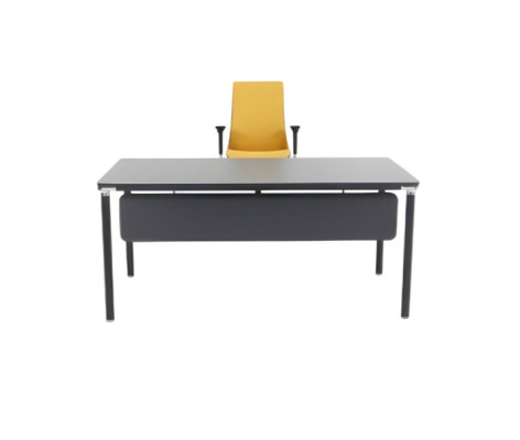 Tavolo da ufficio grigio elegante, postazione di lavoro lussuosa, tavolo da lavoro moderno