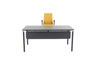 Tavolo da ufficio grigio elegante, postazione di lavoro lussuosa, tavolo da lavoro moderno