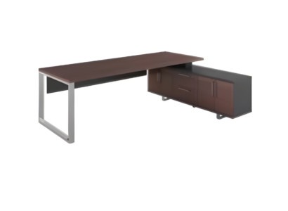 Scrivania angolare designer marrone nera lusso posto di lavoro moderno