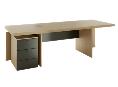 Scrivania moderna mobile in legno marrone grigio con spazio di archiviazione