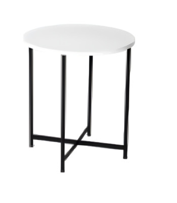 Tavolino da caffè rotondo alla moda con piano in legno bianco