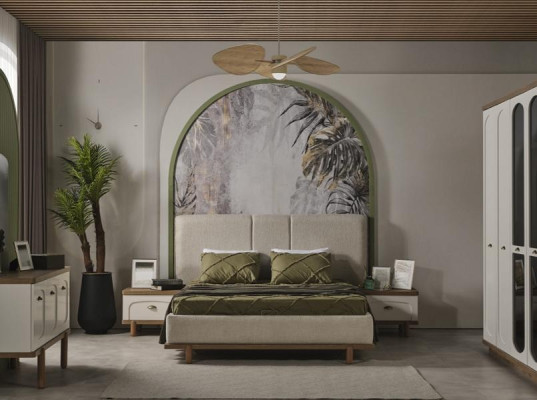 Letto Moderno Letto Imbottito Legno Lusso Design Camera da Letto Tessuto Velluto