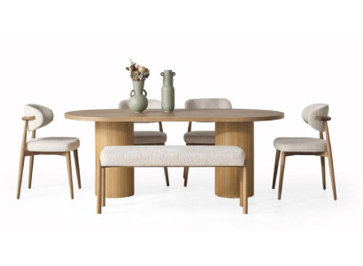 Tavolo da pranzo di lusso Tavolo da pranzo Tavolo in legno Marrone Sala da pranzo Tavolo in legno